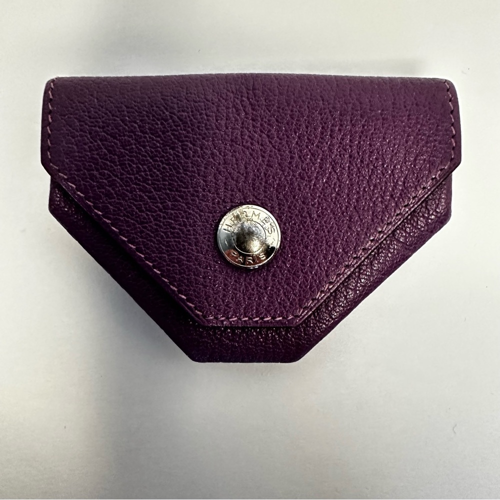 Hermes La Maison Deep Purple Leather Coin Purse